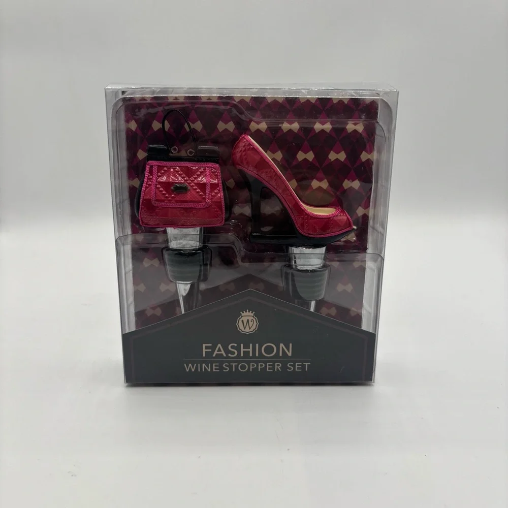 Fashion Wine Stopper Set - Hot Pink Shoe & Handbag
